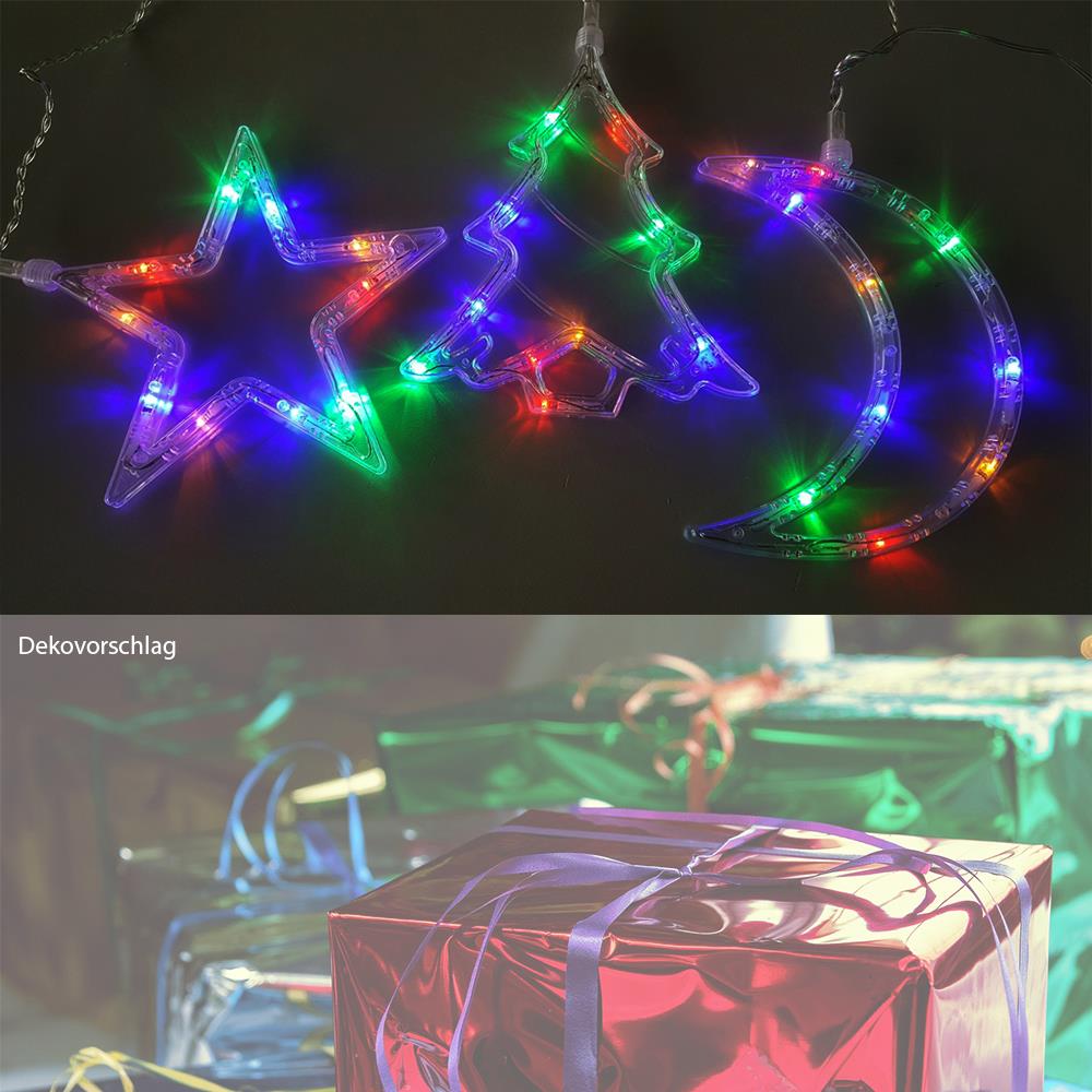 LED Lichterkette Stern-Mond-Baum Fenster-Weihnachtsbeleuchtung