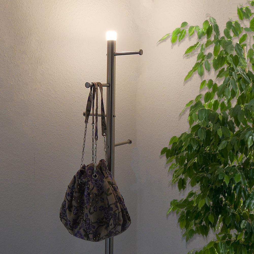 Garderobenständer mit LED Beleuchtung nickel