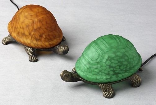 Dekoleuchte Schildkröte Glasschirm amber