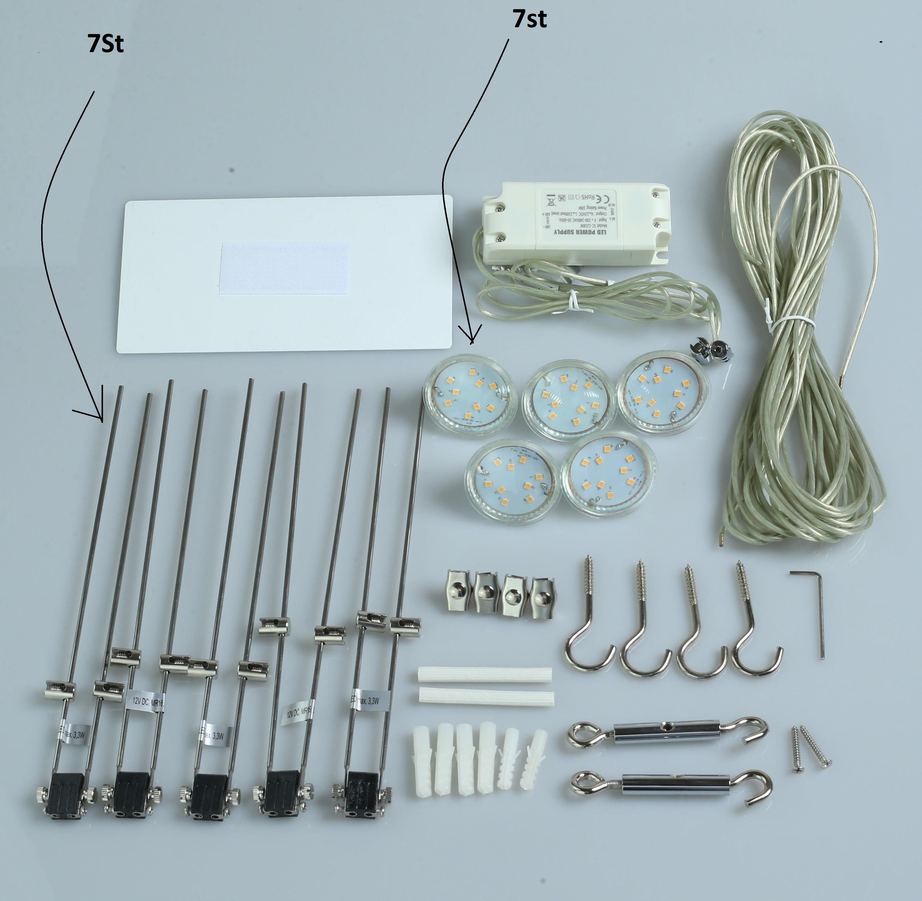 LED Seilsystem Strahler 7-flammig 