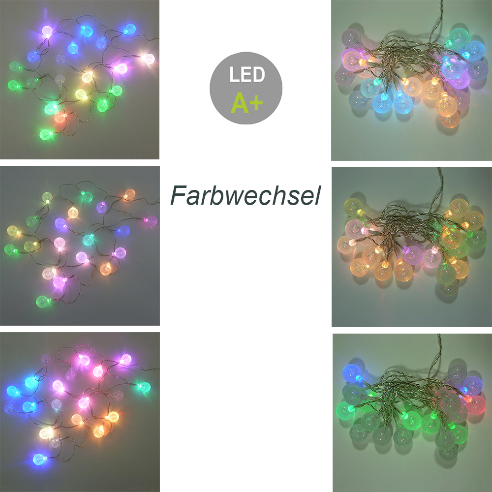 LED Lichterkette Ball 20 flammig batteriebetrieben Tisch-Fensterdekoration