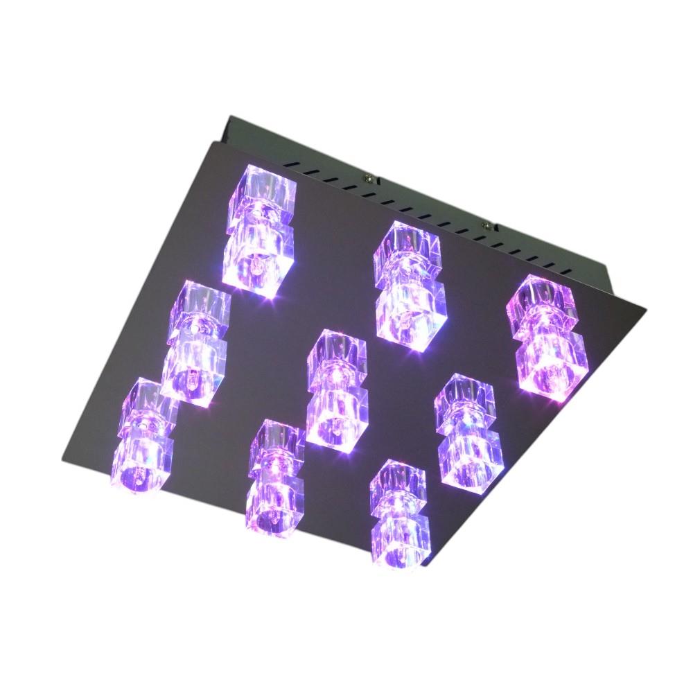 Deckenleuchte Crystal 9-flammig LED farbwechselnd