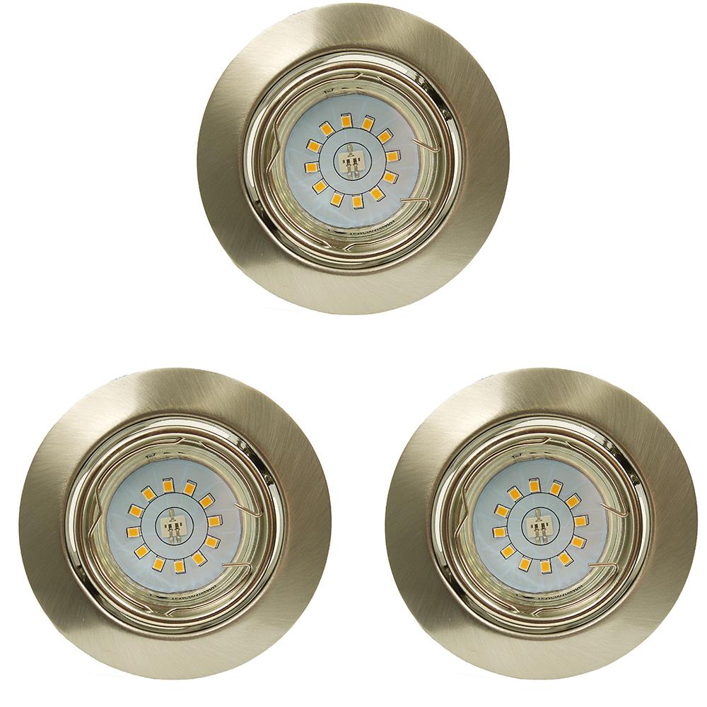 3 x LED Einbauleuchte nickel schwenkbar GU10 3Watt Deckenlampe