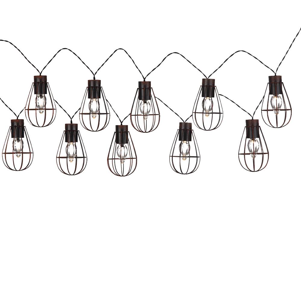 2 x Solar Gitter-Lichterkette 10 flammig