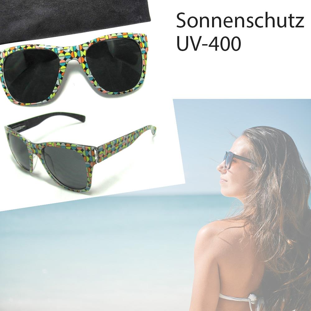 Dapo Damen-Sonnenbrille, Sonnen-Schutz mit UV-400-Schutz, mit Etui Strand-Brille