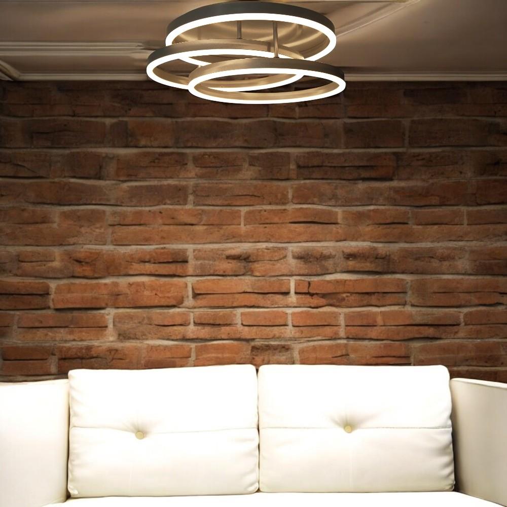 Moderne LED Dekenleuchte Alwa silber D50cm