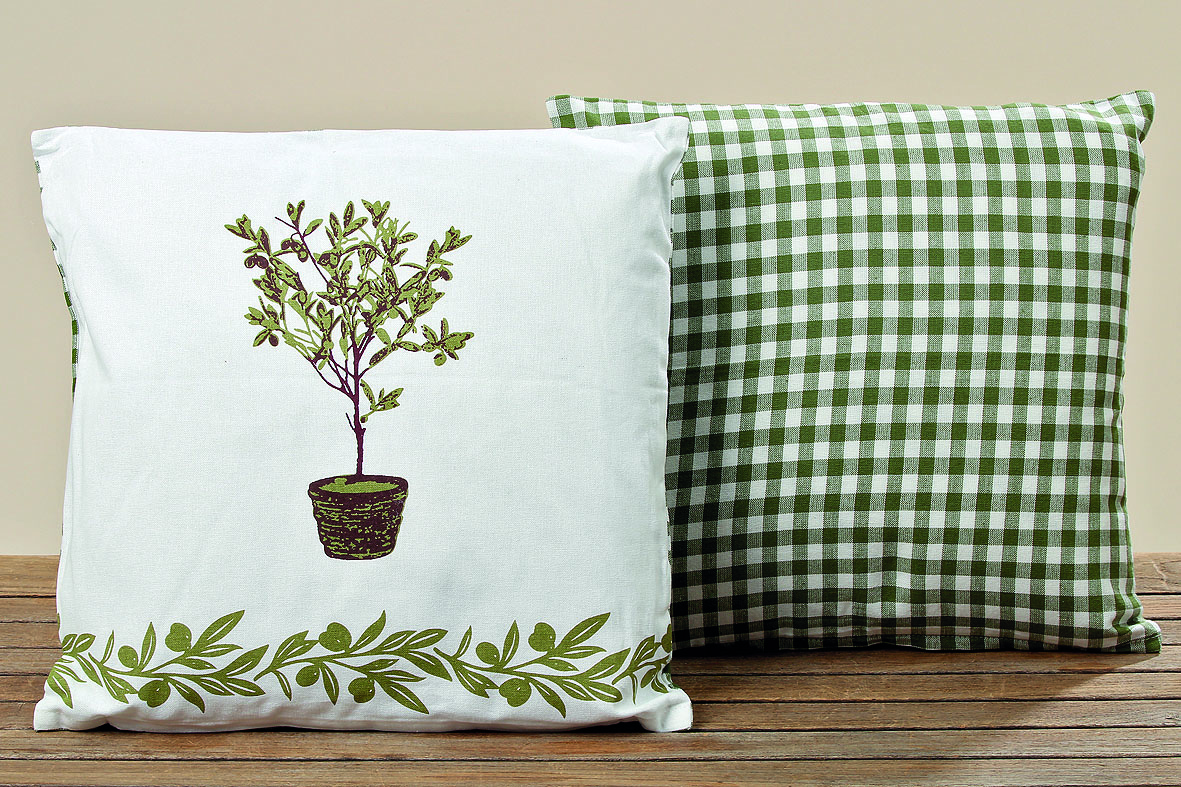 2X Dekorative Kissen Stana inklusive Füllung 40x40cm im Landhausstil Baumwolle