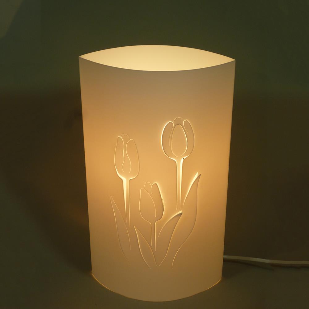 Tischleuchte mit Blumenmotiv Tulpe Dekoleuchte