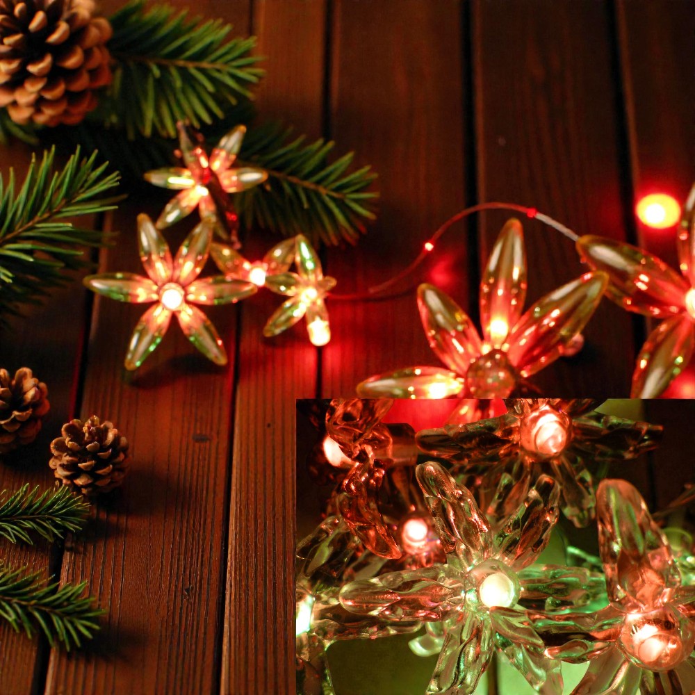 LED Lichterkette BLUME 10 flammig Dekoleuchte batteriebetrieben