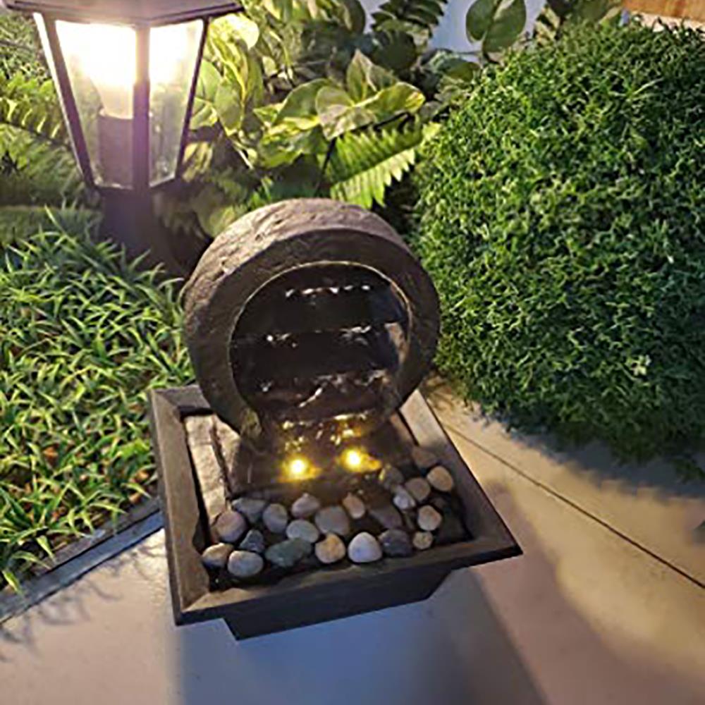 Zimmer-Spring-Brunnen Tischbrunnen Zen mit LED Beleuchtung Raumbefeuchter 