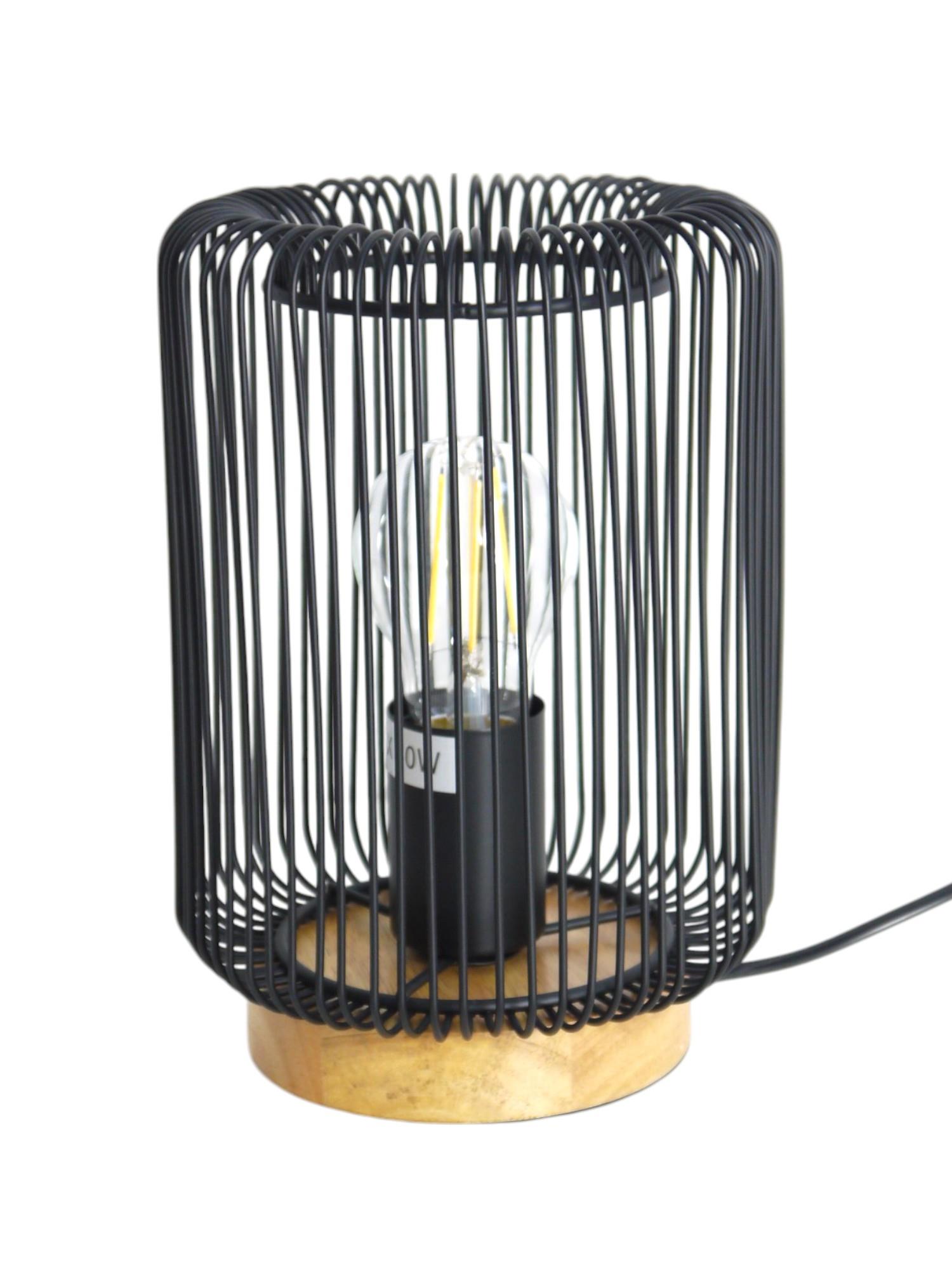 Tischleuchte Jana schwarz Metall/Holz